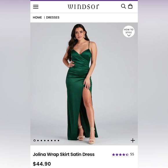 Windsor wrap skirt satin dress - Picture 4 of 5